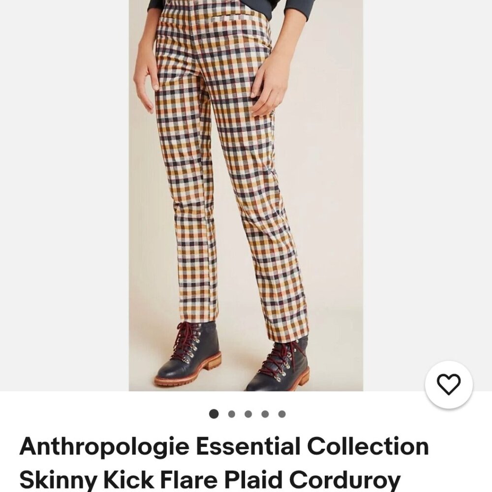 Anthropologie corduroy plaid pants